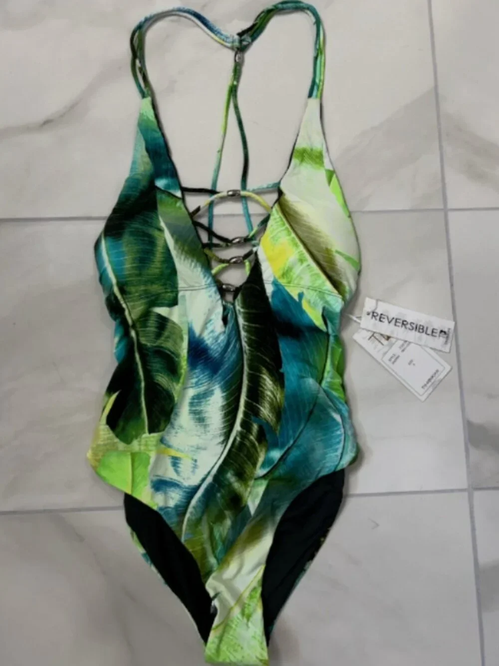 Tinibikini Women's One Piece Reversible Swimsuit Size S 11234